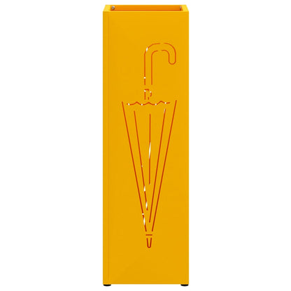 Rain Umbrella Stand Mustard 15.5 x 15.5 x 49 cm Steel
