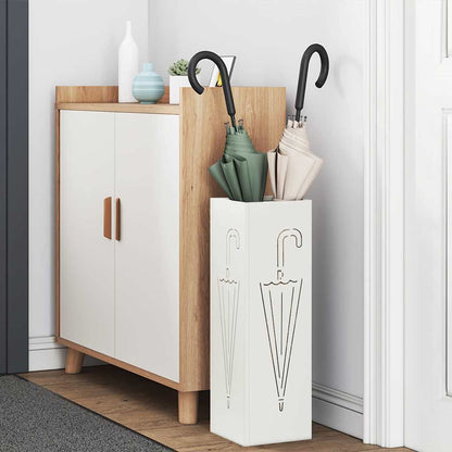 Rain Umbrella Stand White 15.5 x 15.5 x 49 cm Steel