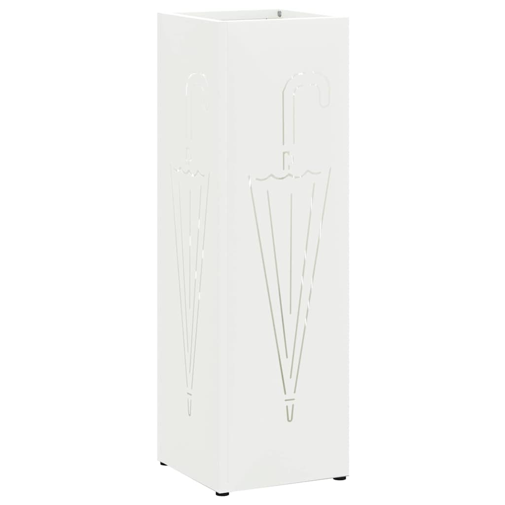 Rain Umbrella Stand White 15.5 x 15.5 x 49 cm Steel