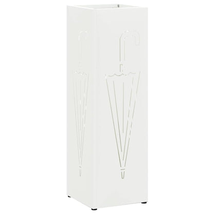 Rain Umbrella Stand White 15.5 x 15.5 x 49 cm Steel