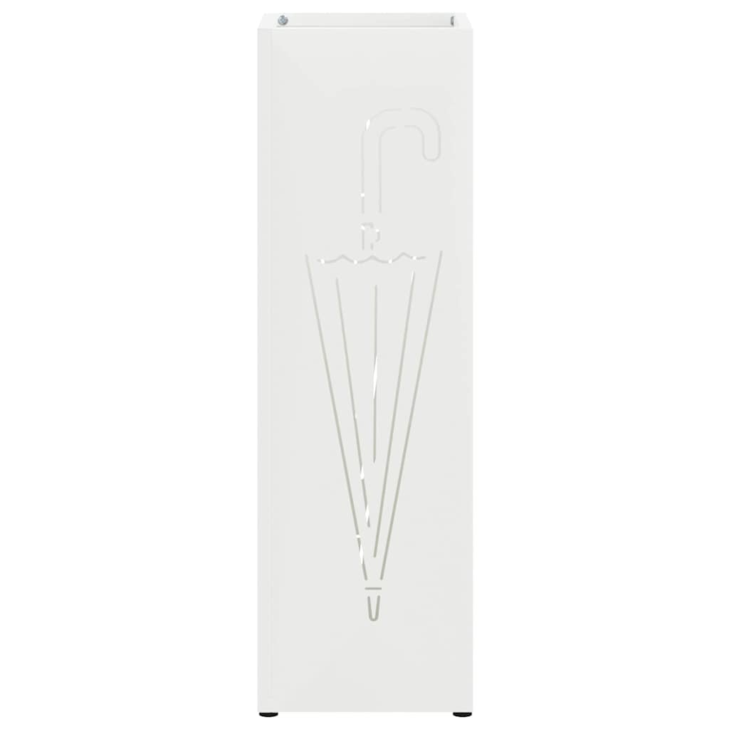 Rain Umbrella Stand White 15.5 x 15.5 x 49 cm Steel