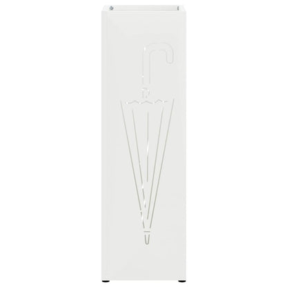 Rain Umbrella Stand White 15.5 x 15.5 x 49 cm Steel