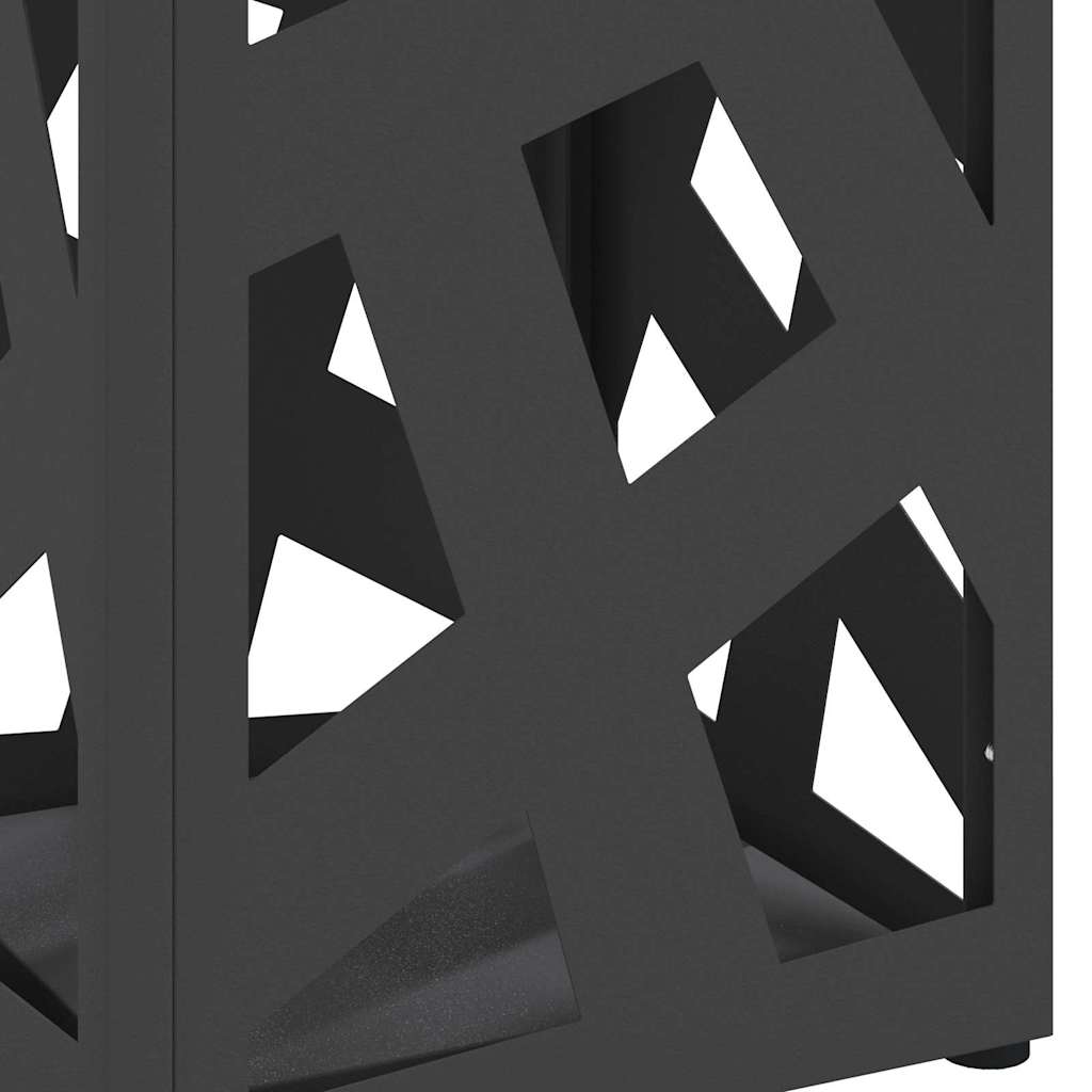Rain Umbrella Stand Black 15.5 x 15.5 x 49 cm Steel