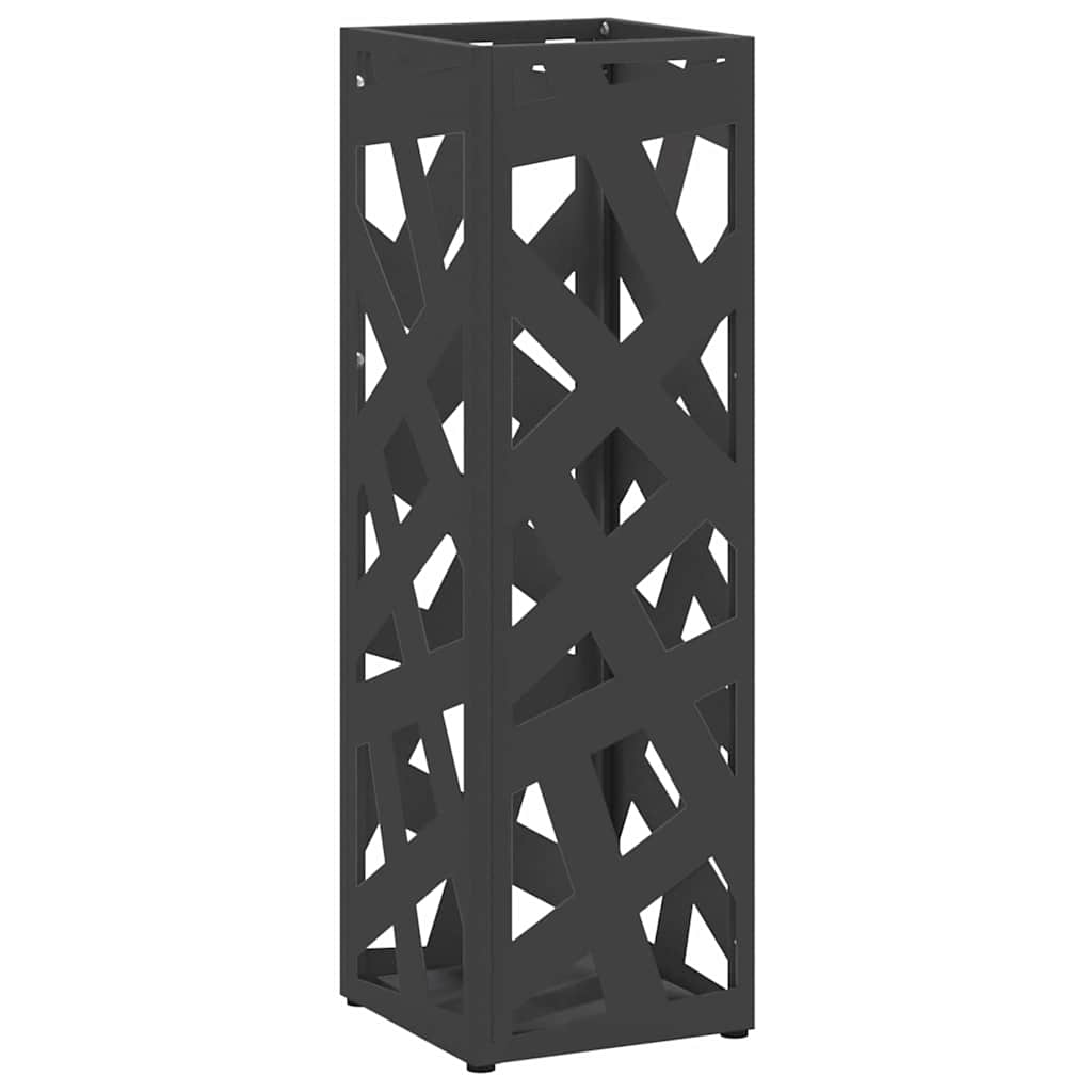 Rain Umbrella Stand Black 15.5 x 15.5 x 49 cm Steel