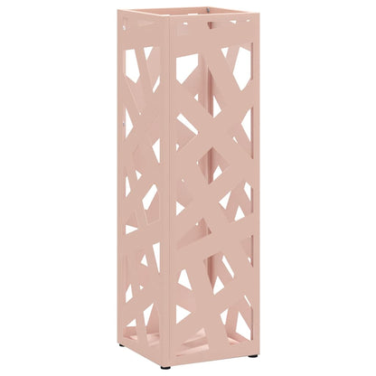 Rain Umbrella Stand with Storage Pink 15.5 x 15.5 x 49 cm Steel