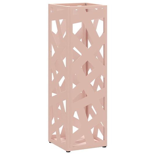 Rain Umbrella Stand with Storage Pink 15.5 x 15.5 x 49 cm Steel