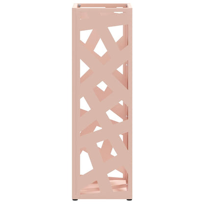 Rain Umbrella Stand with Storage Pink 15.5 x 15.5 x 49 cm Steel
