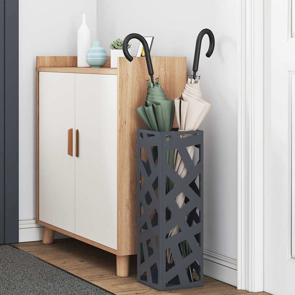 Rain Umbrella Stand Anthracite 15.5 x 15.5 x 49 cm Steel