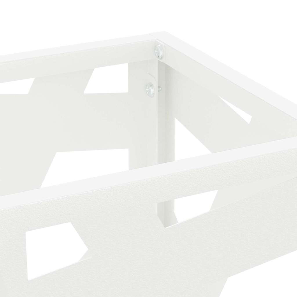 Rain Umbrella Stand White 15.5 x 15.5 x 49 cm Steel