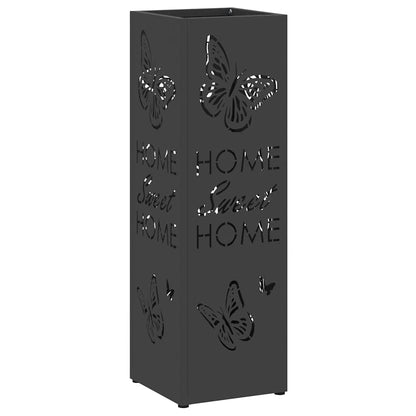 Rain Umbrella Stand Black 15.5 x 15.5 x 49 cm Steel