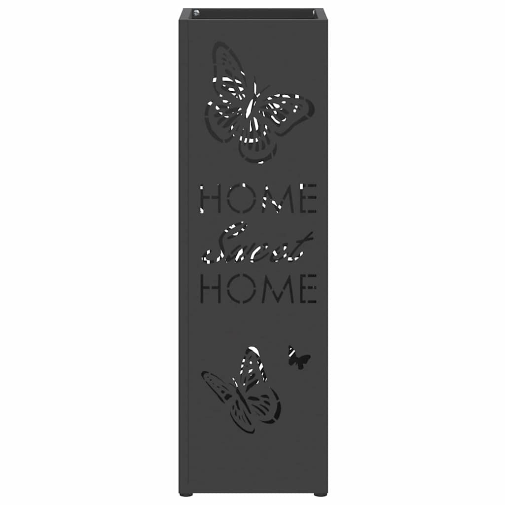 Rain Umbrella Stand Black 15.5 x 15.5 x 49 cm Steel