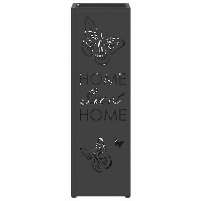 Rain Umbrella Stand Black 15.5 x 15.5 x 49 cm Steel