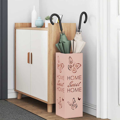Rain Umbrella Stand with Storage Pink 15.5 x 15.5 x 49 cm Steel