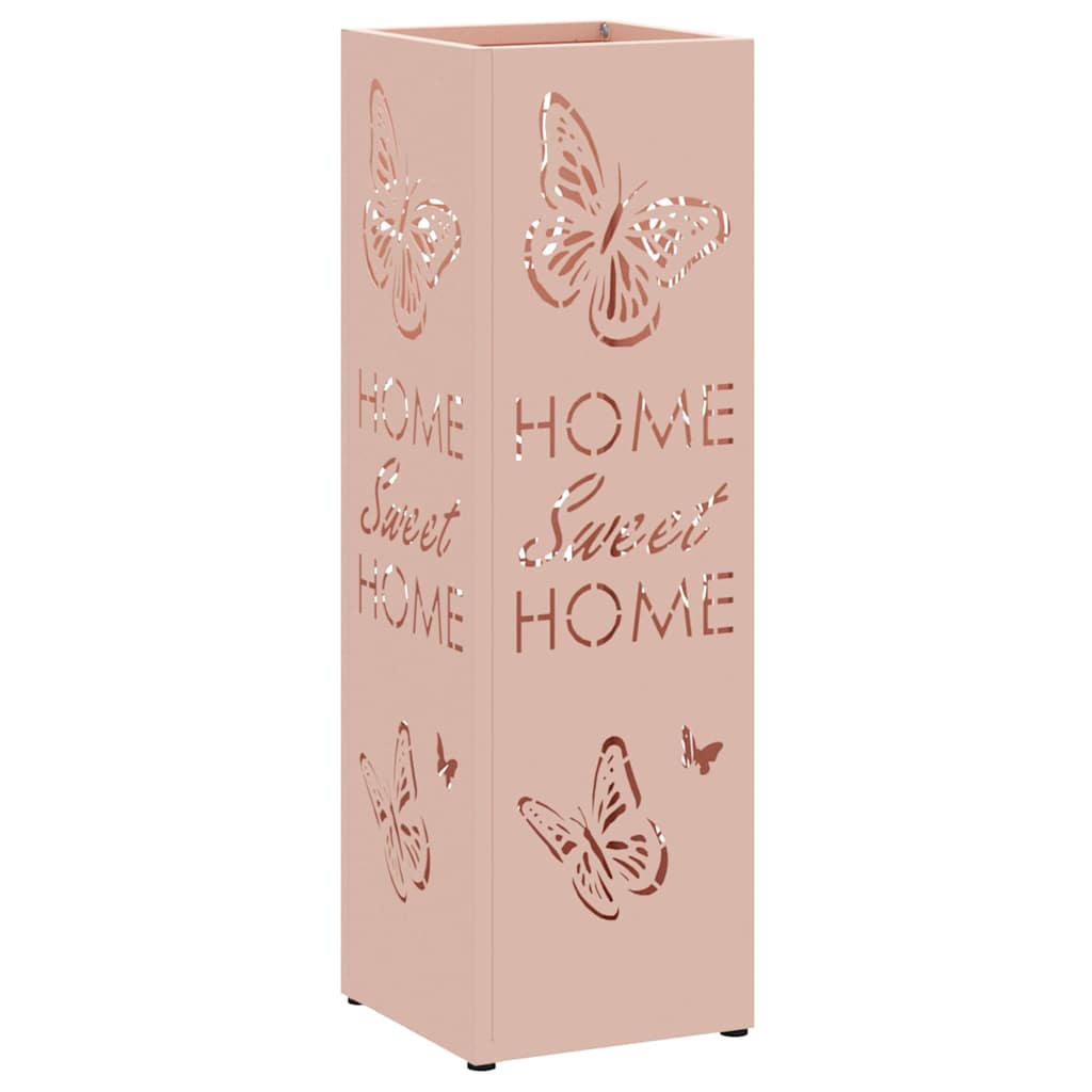 Rain Umbrella Stand with Storage Pink 15.5 x 15.5 x 49 cm Steel