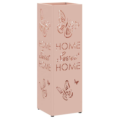 Rain Umbrella Stand with Storage Pink 15.5 x 15.5 x 49 cm Steel
