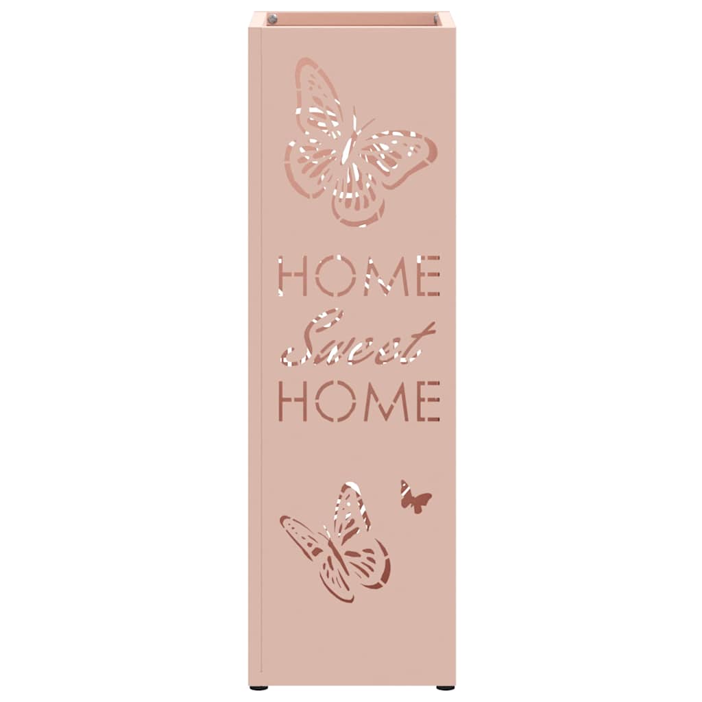 Rain Umbrella Stand with Storage Pink 15.5 x 15.5 x 49 cm Steel