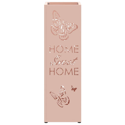 Rain Umbrella Stand with Storage Pink 15.5 x 15.5 x 49 cm Steel