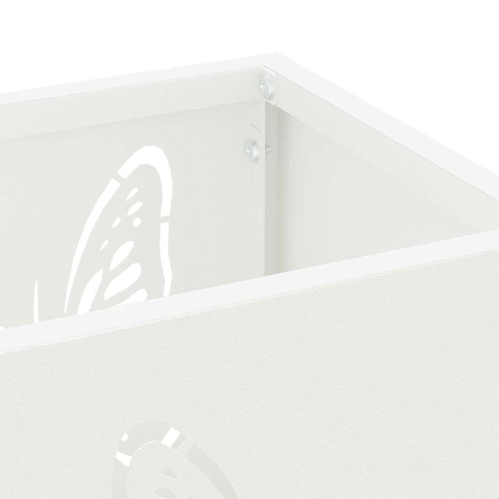 Rain Umbrella Stand White 15.5 x 15.5 x 49 cm Steel