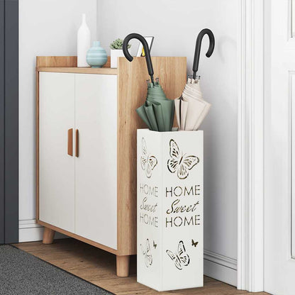 Rain Umbrella Stand White 15.5 x 15.5 x 49 cm Steel