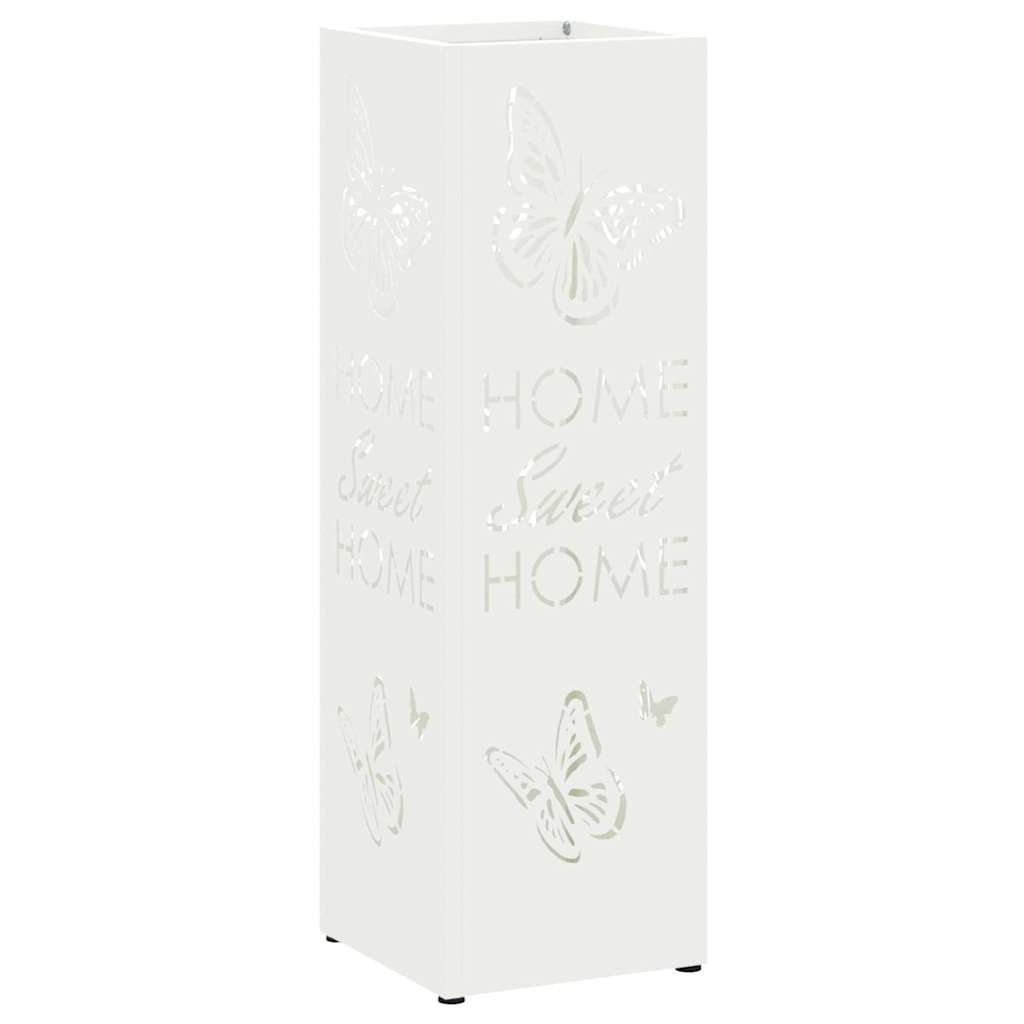Rain Umbrella Stand White 15.5 x 15.5 x 49 cm Steel