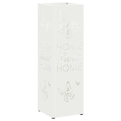 Rain Umbrella Stand White 15.5 x 15.5 x 49 cm Steel