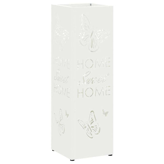 Rain Umbrella Stand White 15.5 x 15.5 x 49 cm Steel