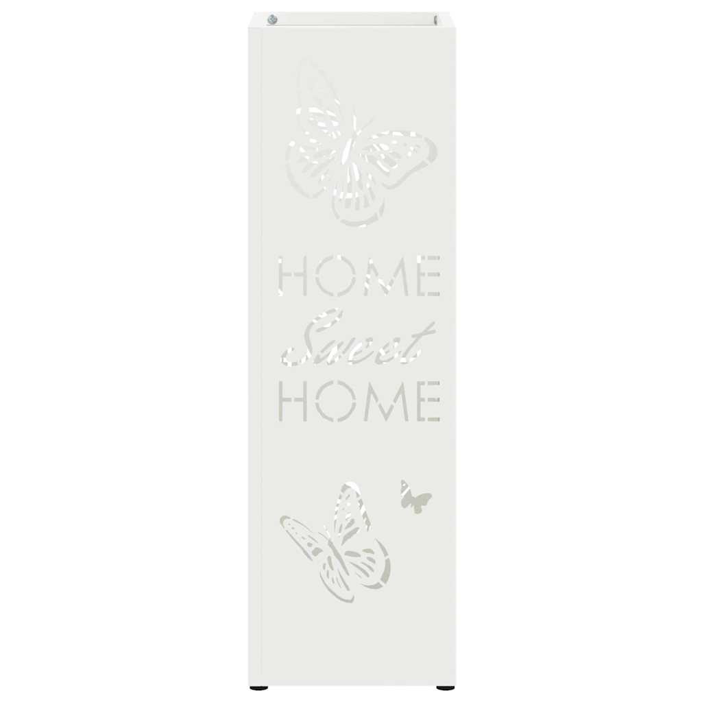 Rain Umbrella Stand White 15.5 x 15.5 x 49 cm Steel