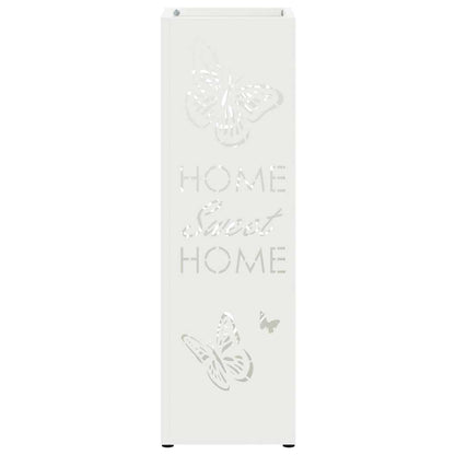 Rain Umbrella Stand White 15.5 x 15.5 x 49 cm Steel