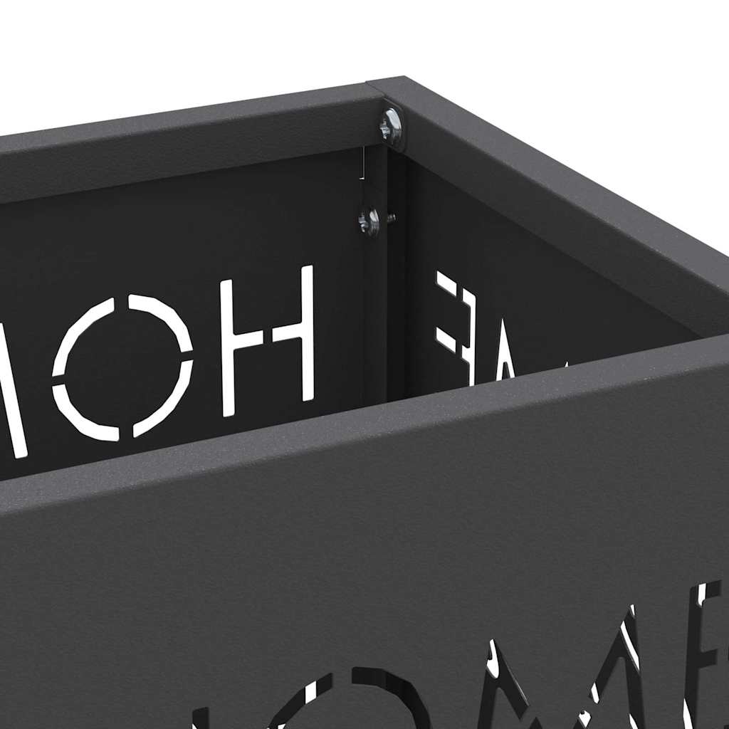 Rain Umbrella Stand Black 15.5 x 15.5 x 49 cm Steel