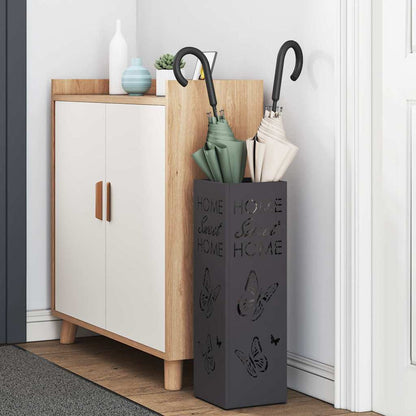 Rain Umbrella Stand Black 15.5 x 15.5 x 49 cm Steel