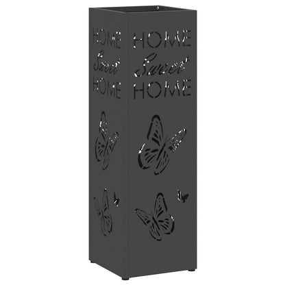 Rain Umbrella Stand Black 15.5 x 15.5 x 49 cm Steel