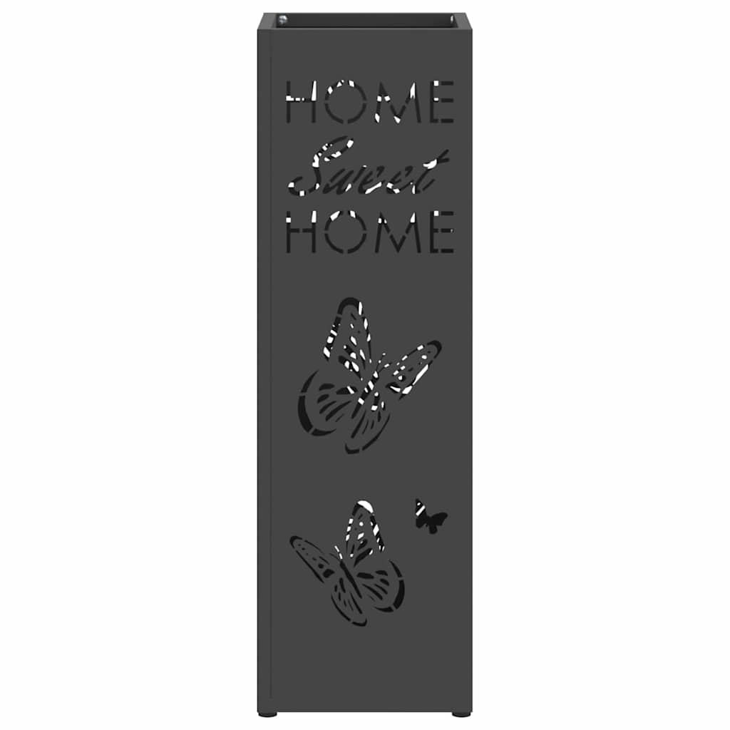Rain Umbrella Stand Black 15.5 x 15.5 x 49 cm Steel