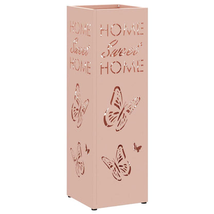 Rain Umbrella Stand with Storage Pink 15.5 x 15.5 x 49 cm Steel