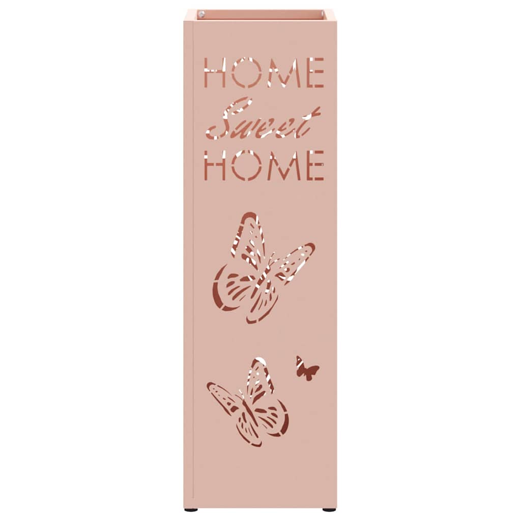 Rain Umbrella Stand with Storage Pink 15.5 x 15.5 x 49 cm Steel