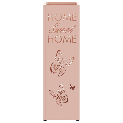 Rain Umbrella Stand with Storage Pink 15.5 x 15.5 x 49 cm Steel