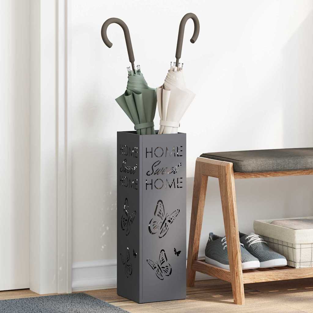 Rain Umbrella Stand Anthracite 15.5 x 15.5 x 49 cm Steel