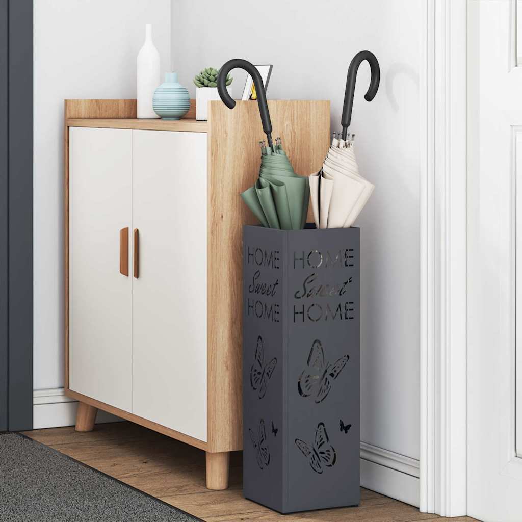 Rain Umbrella Stand Anthracite 15.5 x 15.5 x 49 cm Steel
