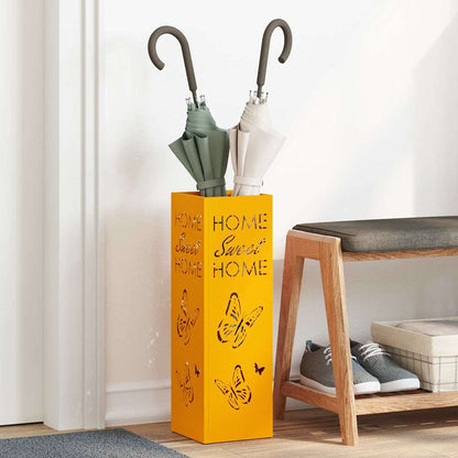 Rain Umbrella Stand Mustard 15.5 x 15.5 x 49 cm Steel