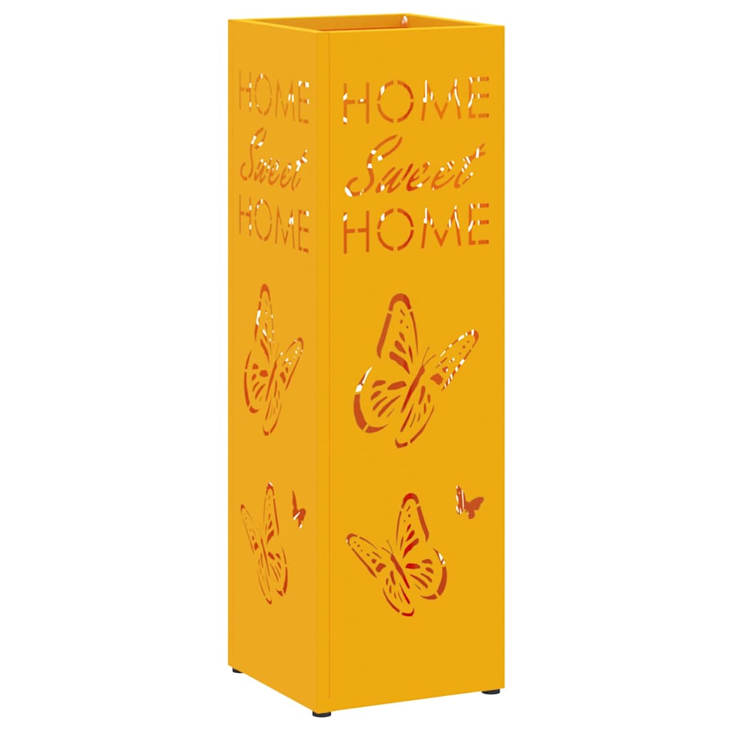 Rain Umbrella Stand Mustard 15.5 x 15.5 x 49 cm Steel