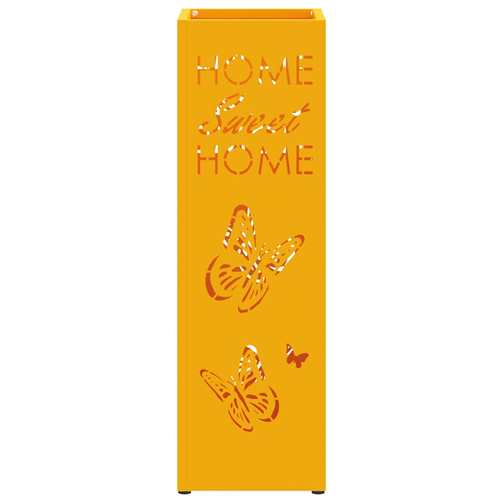 Rain Umbrella Stand Mustard 15.5 x 15.5 x 49 cm Steel