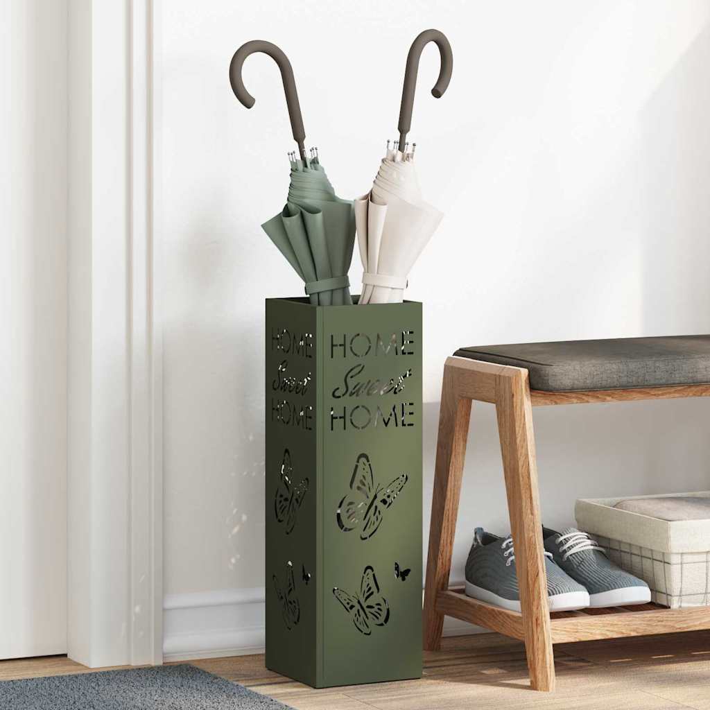 Rain Umbrella Stand Olive 15.5 x 15.5 x 49 cm Steel