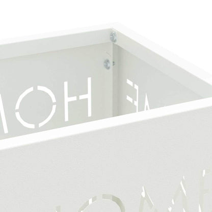 Rain Umbrella Stand White 15.5 x 15.5 x 49 cm Steel