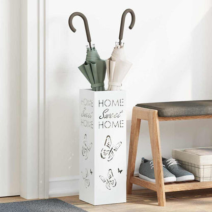 Rain Umbrella Stand White 15.5 x 15.5 x 49 cm Steel