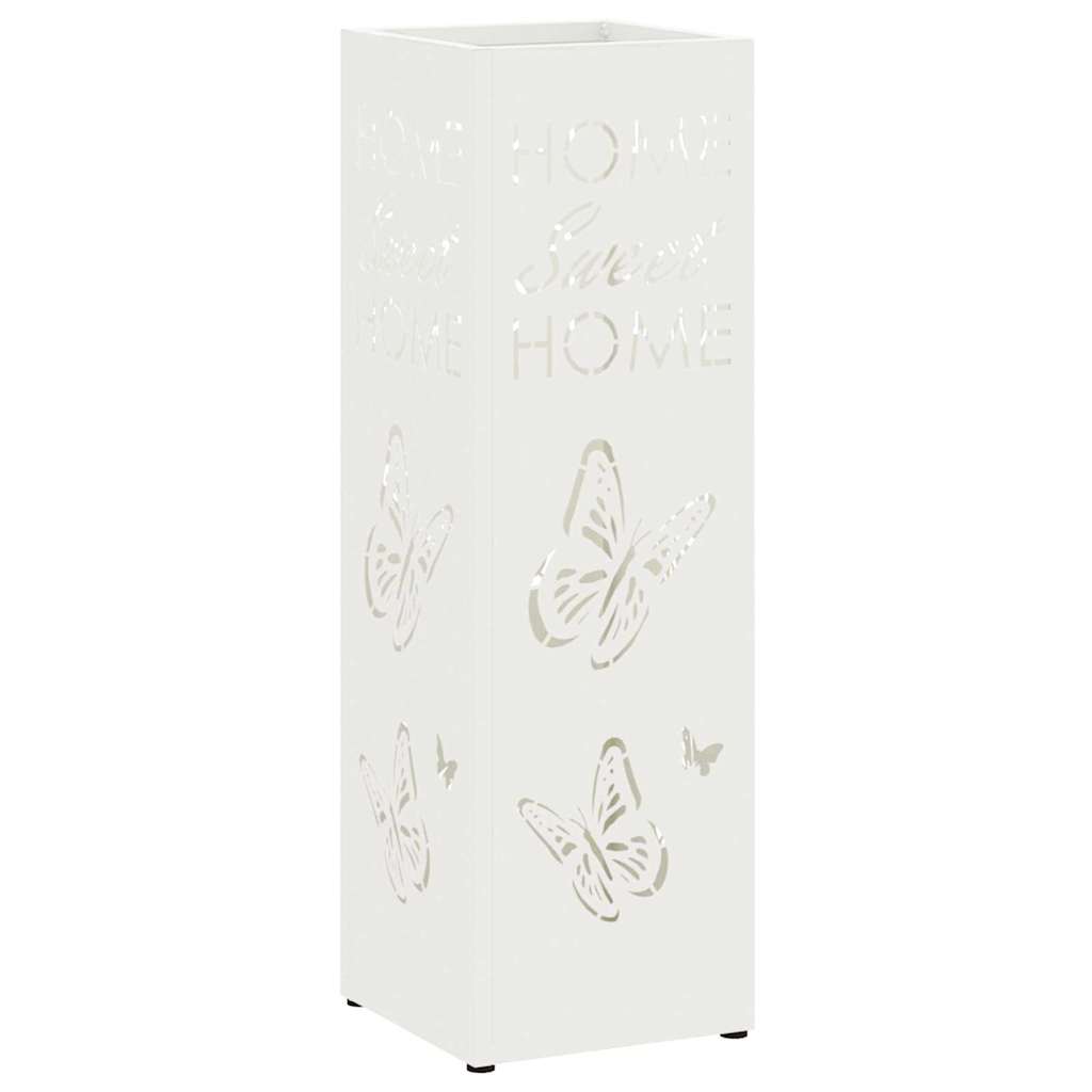 Rain Umbrella Stand White 15.5 x 15.5 x 49 cm Steel
