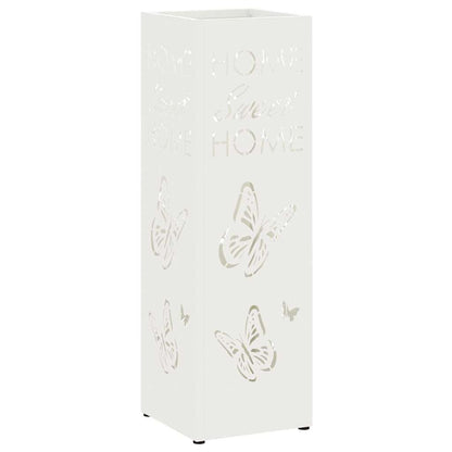 Rain Umbrella Stand White 15.5 x 15.5 x 49 cm Steel