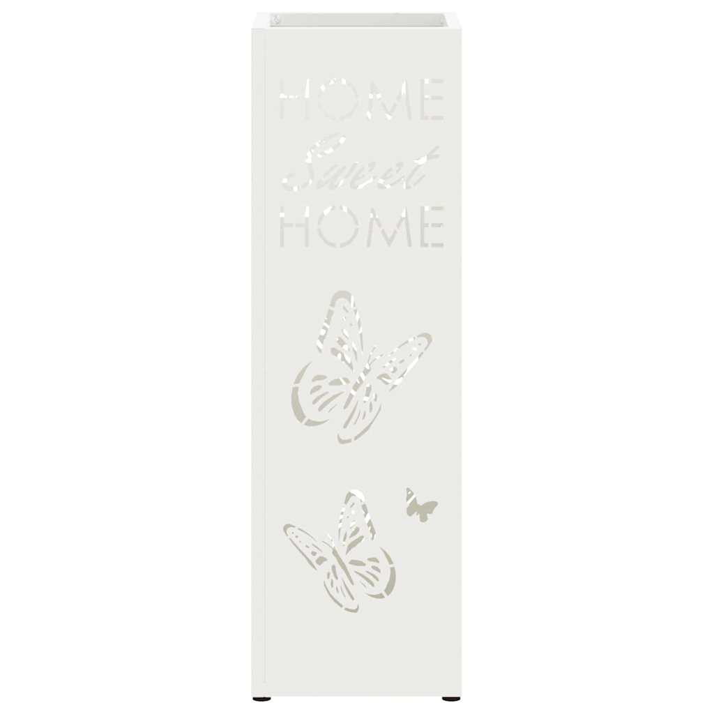 Rain Umbrella Stand White 15.5 x 15.5 x 49 cm Steel