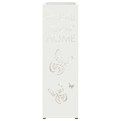 Rain Umbrella Stand White 15.5 x 15.5 x 49 cm Steel
