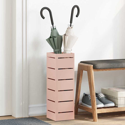 Rain Umbrella Stand with Storage Pink 15.5 x 15.5 x 49 cm Steel