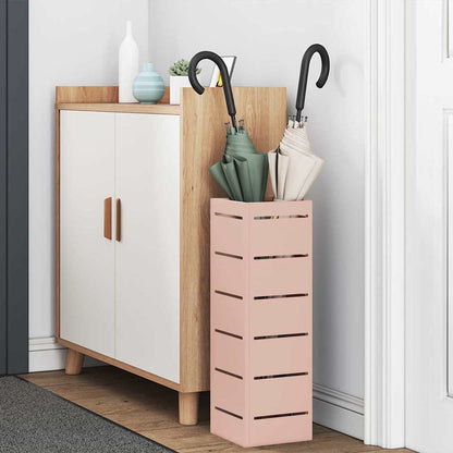 Rain Umbrella Stand with Storage Pink 15.5 x 15.5 x 49 cm Steel