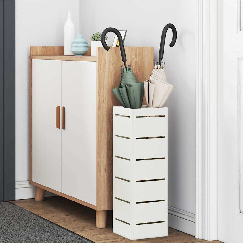 Rain Umbrella Stand White 15.5 x 15.5 x 49 cm Steel